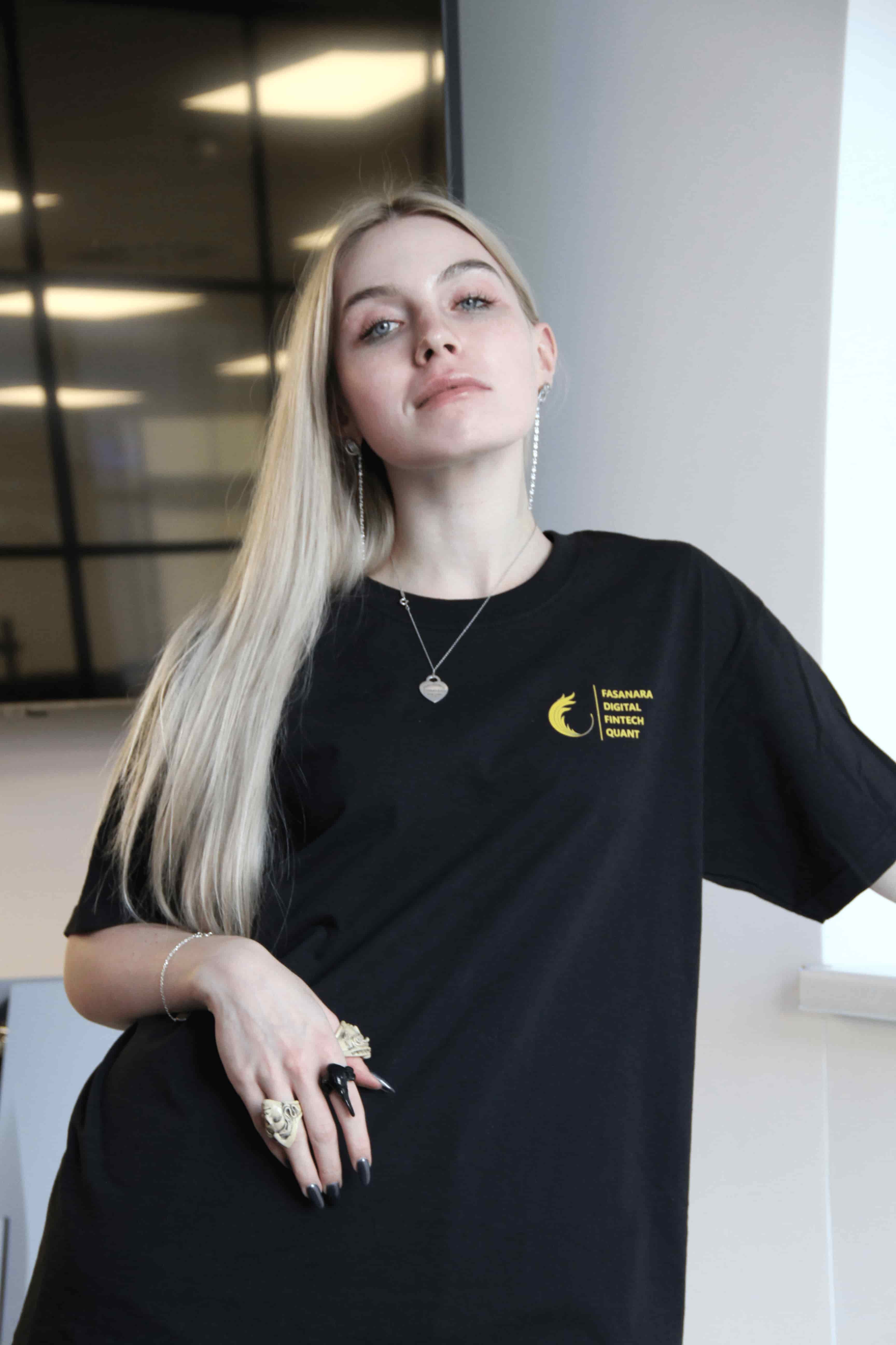 Unisex Black T shirt With Yellow Logo Fasanara Capital unisex-black-t-shirt-with-yellow-logo-fasanara-capital